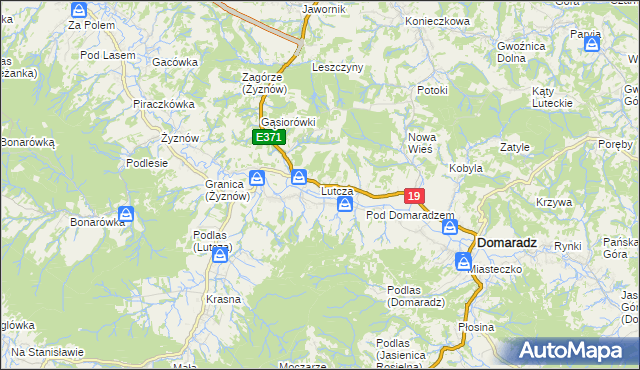 mapa Lutcza, Lutcza na mapie Targeo