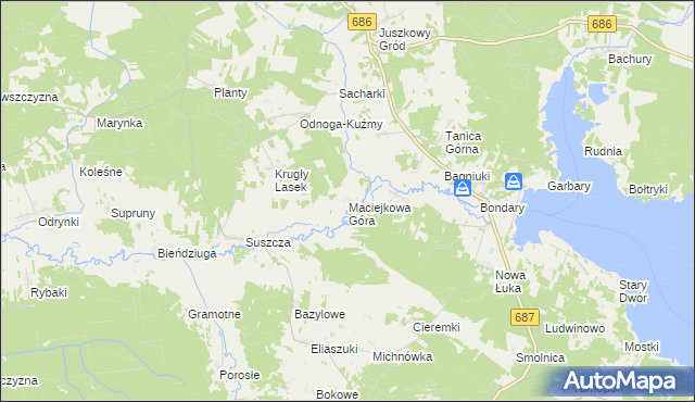 mapa Maciejkowa Góra, Maciejkowa Góra na mapie Targeo