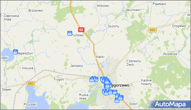mapa Maćki, Maćki na mapie Targeo