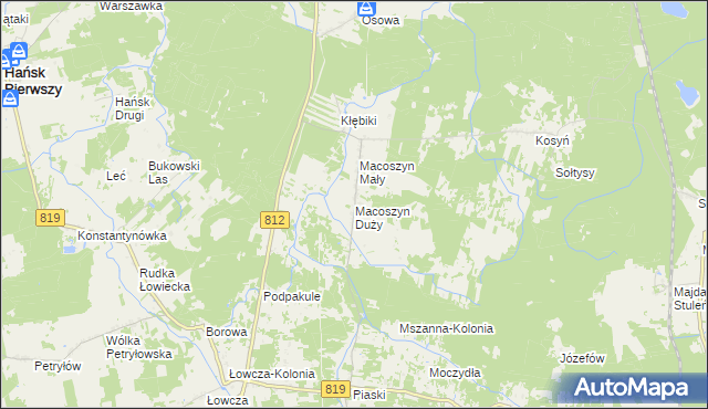 mapa Macoszyn Duży, Macoszyn Duży na mapie Targeo