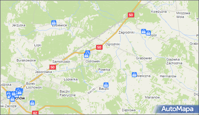 mapa Majdan gmina Łochów, Majdan gmina Łochów na mapie Targeo