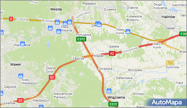 mapa Majdan gmina Wiązowna, Majdan gmina Wiązowna na mapie Targeo