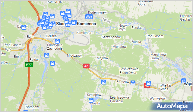 mapa Majków, Majków na mapie Targeo