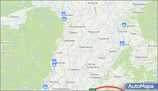 mapa Majkowice gmina Bochnia, Majkowice gmina Bochnia na mapie Targeo