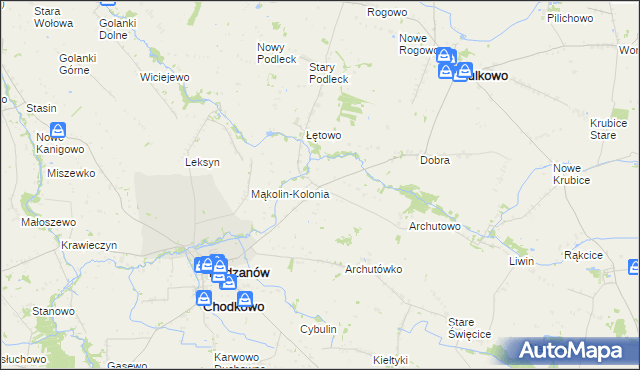 mapa Mąkolin, Mąkolin na mapie Targeo