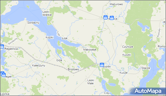 mapa Makosieje, Makosieje na mapie Targeo