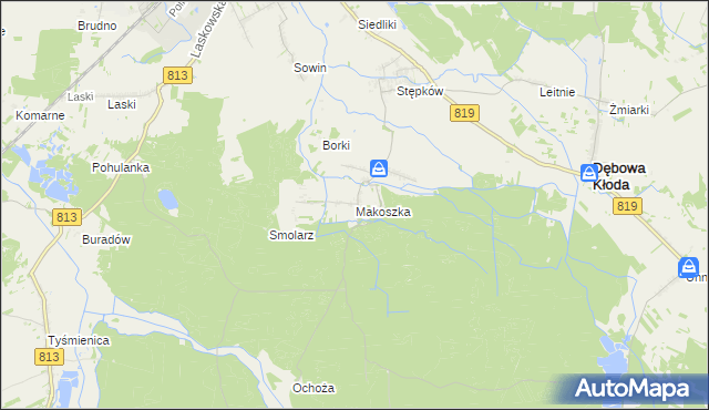 mapa Makoszka, Makoszka na mapie Targeo