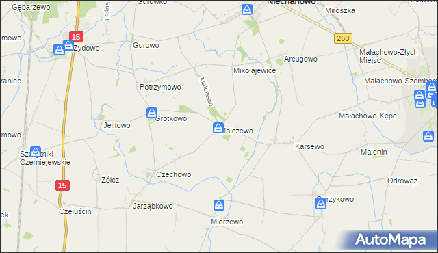 mapa Malczewo, Malczewo na mapie Targeo