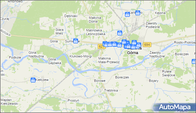 mapa Małkinia Mała-Przewóz, Małkinia Mała-Przewóz na mapie Targeo