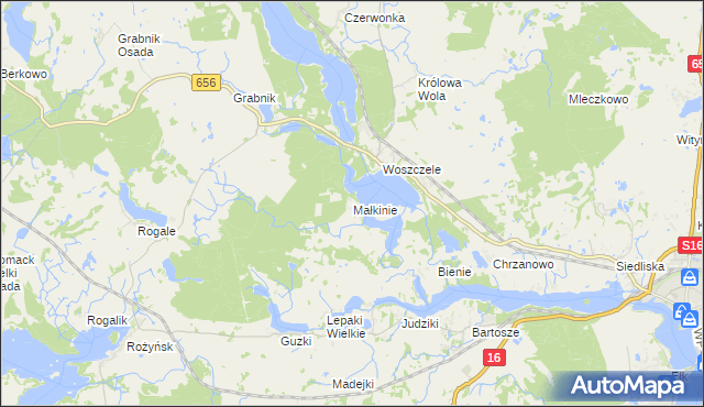 mapa Małkinie, Małkinie na mapie Targeo