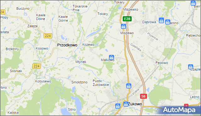 mapa Małkowo, Małkowo na mapie Targeo