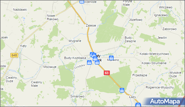 mapa Mały Płock, Mały Płock na mapie Targeo