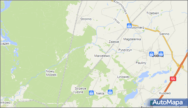 mapa Marcelewo, Marcelewo na mapie Targeo