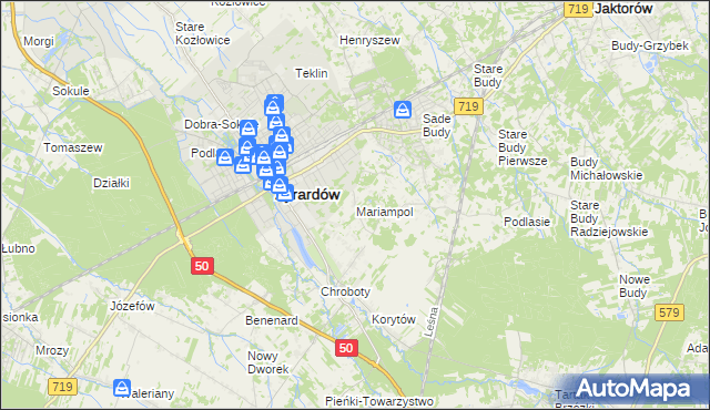 mapa Mariampol gmina Jaktorów, Mariampol gmina Jaktorów na mapie Targeo