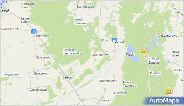 mapa Mariankowo gmina Siedlec, Mariankowo gmina Siedlec na mapie Targeo