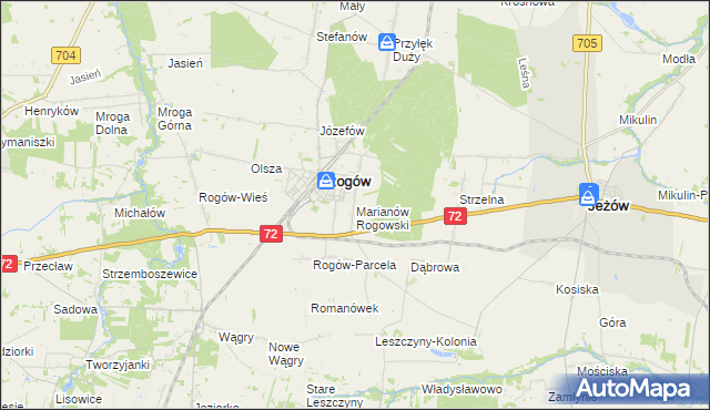 mapa Marianów Rogowski, Marianów Rogowski na mapie Targeo