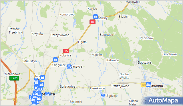 mapa Masłów, Masłów na mapie Targeo