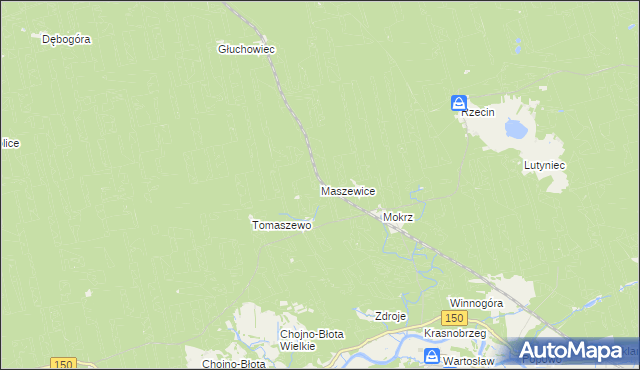 mapa Maszewice, Maszewice na mapie Targeo
