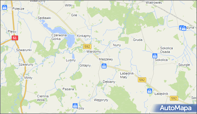 mapa Maszewy, Maszewy na mapie Targeo