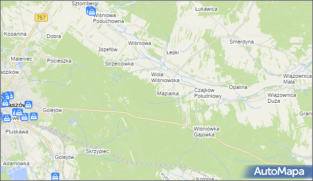 mapa Maziarka gmina Staszów, Maziarka gmina Staszów na mapie Targeo