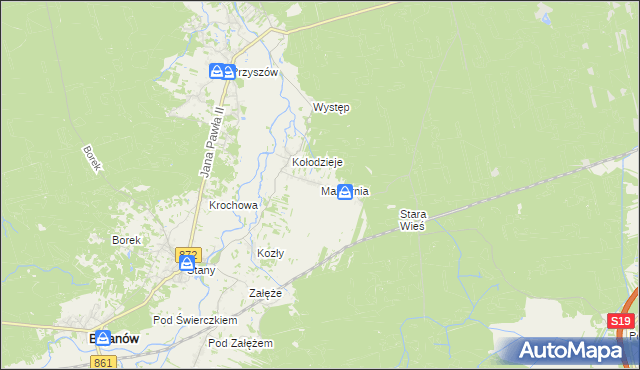 mapa Maziarnia gmina Bojanów, Maziarnia gmina Bojanów na mapie Targeo
