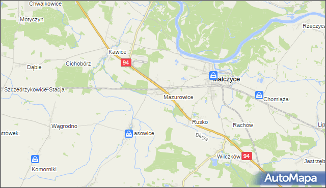 mapa Mazurowice, Mazurowice na mapie Targeo