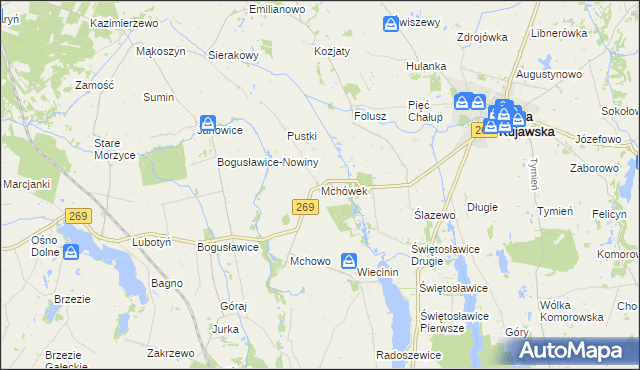 mapa Mchówek, Mchówek na mapie Targeo