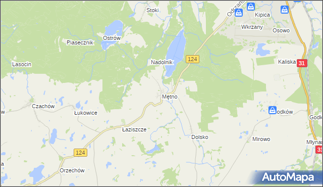 mapa Mętno, Mętno na mapie Targeo