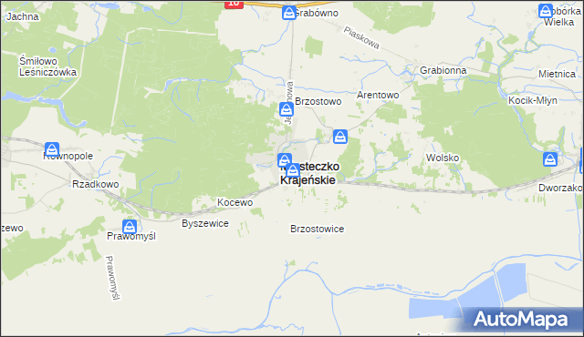 mapa Miasteczko Krajeńskie, Miasteczko Krajeńskie na mapie Targeo