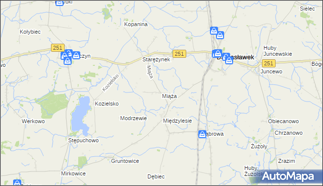 mapa Miąża, Miąża na mapie Targeo