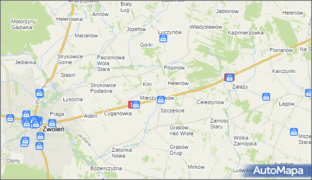 mapa Michalin gmina Zwoleń, Michalin gmina Zwoleń na mapie Targeo