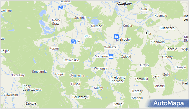 mapa Michałów gmina Czajków, Michałów gmina Czajków na mapie Targeo