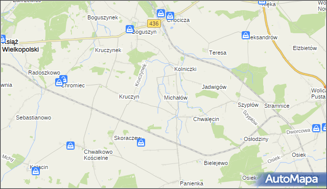 mapa Michałów gmina Nowe Miasto nad Wartą, Michałów gmina Nowe Miasto nad Wartą na mapie Targeo