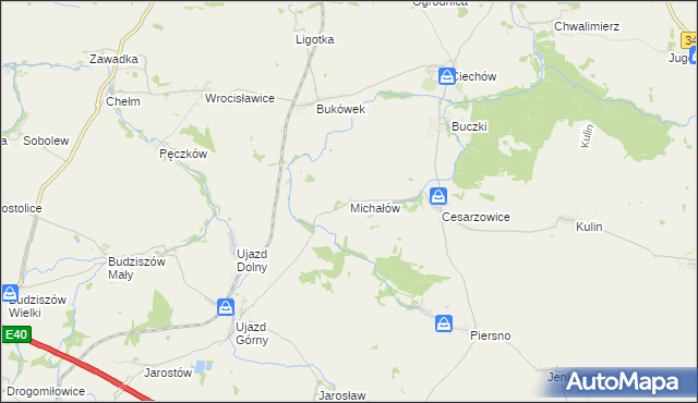 mapa Michałów gmina Środa Śląska, Michałów gmina Środa Śląska na mapie Targeo