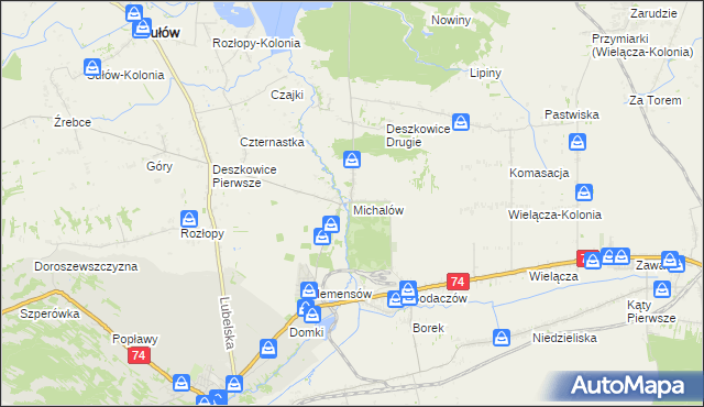 mapa Michalów gmina Sułów, Michalów gmina Sułów na mapie Targeo