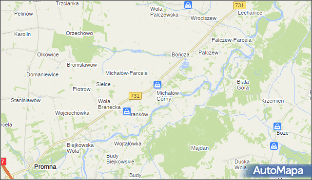 mapa Michałów Górny, Michałów Górny na mapie Targeo