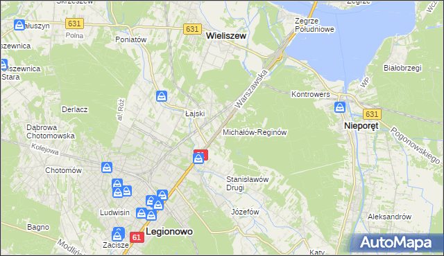 mapa Michałów-Reginów, Michałów-Reginów na mapie Targeo