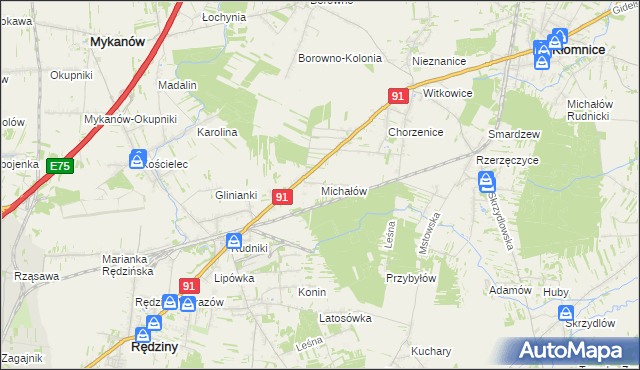 mapa Michałów Rudnicki, Michałów Rudnicki na mapie Targeo