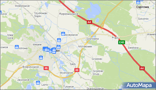 mapa Michałówek gmina Niemodlin, Michałówek gmina Niemodlin na mapie Targeo
