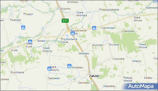 mapa Michałówek gmina Załuski, Michałówek gmina Załuski na mapie Targeo