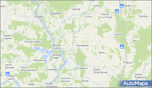 mapa Michałowo gmina Goworowo, Michałowo gmina Goworowo na mapie Targeo