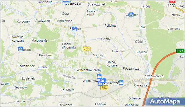 mapa Micigózd, Micigózd na mapie Targeo