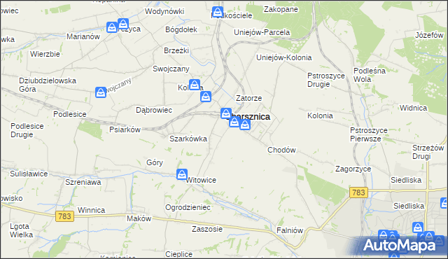 mapa Miechów-Charsznica, Miechów-Charsznica na mapie Targeo