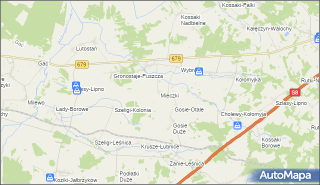 mapa Mieczki gmina Rutki, Mieczki gmina Rutki na mapie Targeo