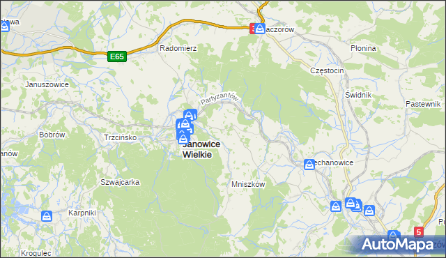 mapa Miedzianka gmina Janowice Wielkie, Miedzianka gmina Janowice Wielkie na mapie Targeo