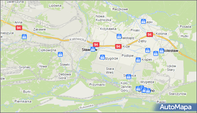 mapa Międzygórze gmina Bolesław, Międzygórze gmina Bolesław na mapie Targeo