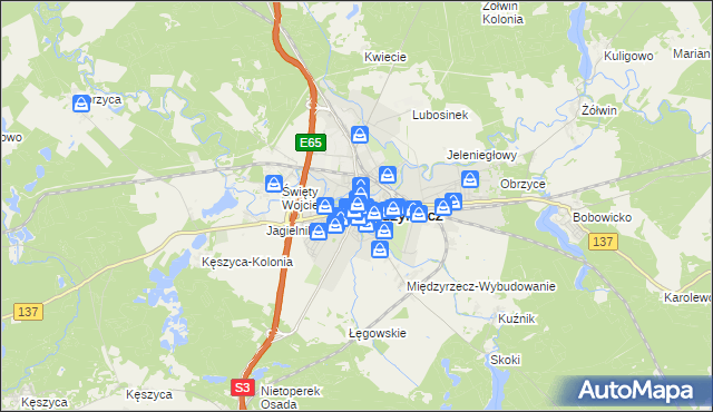 mapa Międzyrzecz, Międzyrzecz na mapie Targeo