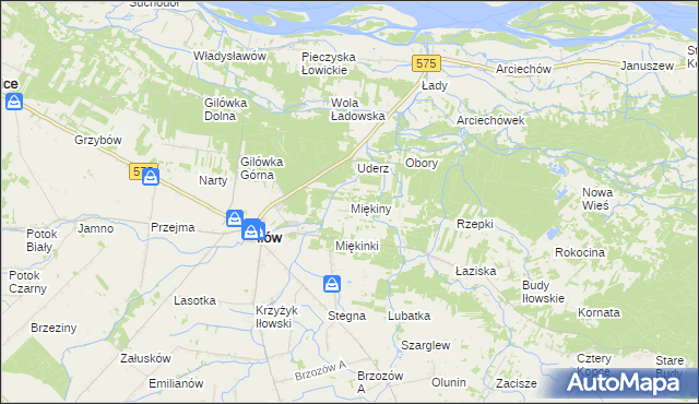 mapa Miękiny, Miękiny na mapie Targeo