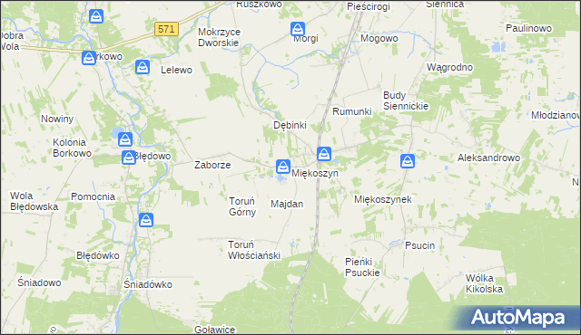 mapa Miękoszyn, Miękoszyn na mapie Targeo