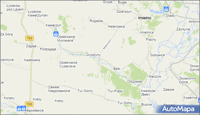 mapa Mierzwin gmina Imielno, Mierzwin gmina Imielno na mapie Targeo